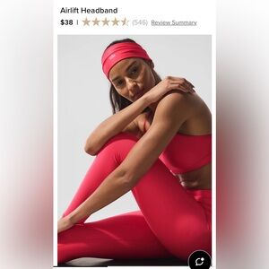 NWT alo yoga airlift headband color candy red